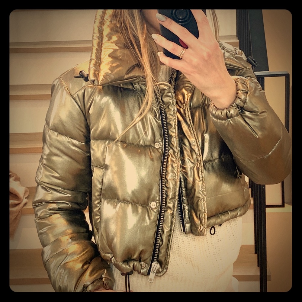 Lovers and Friends cropped metallic coat